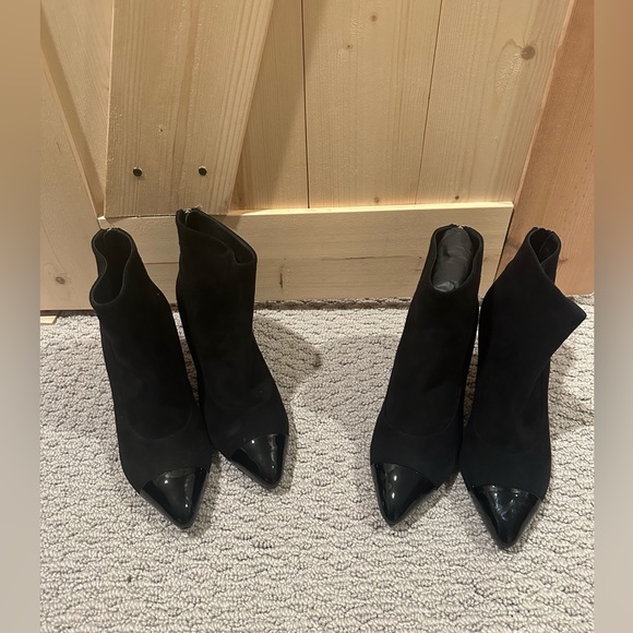 CHANEL Patent Cal - Short Boots Black Cap Toe Pearl size 36 BRAND NEW - Picture 13 of 15